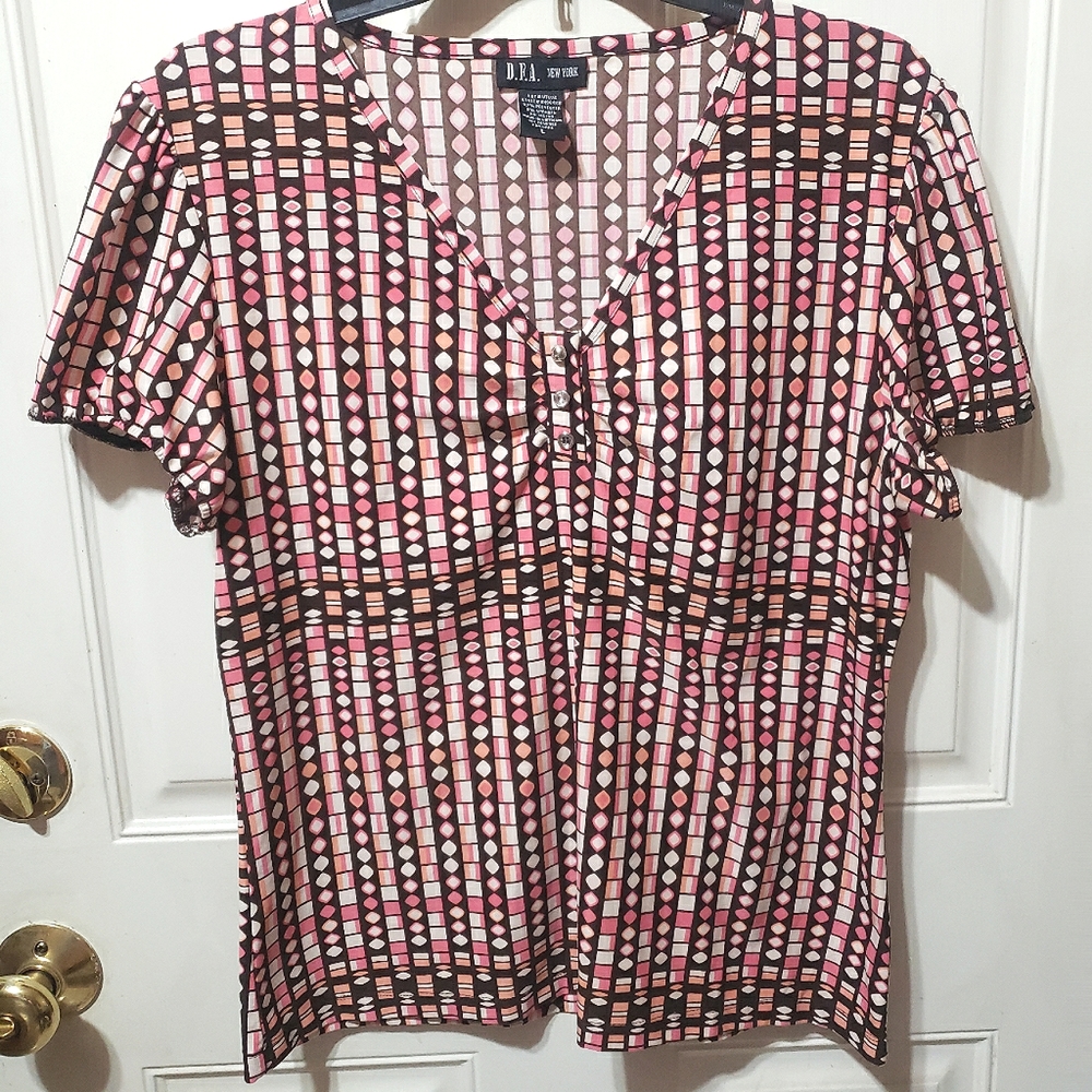 DFA New York Multicolor V Neck Top